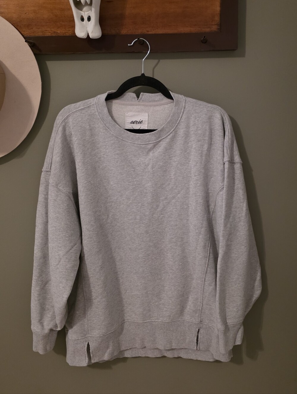 Aerie Athleisure Gray Pullover Sweatshirt Size S Oversized